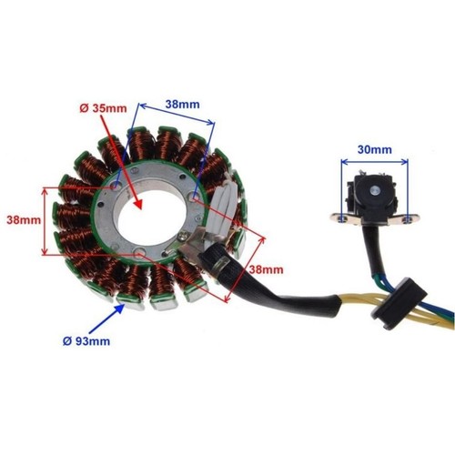Alternador Estator para Suzuki Gn GS Tu 125 GN125 NF41A GS125 TU125 - Imagen 3 de 7