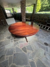 Large Round Solid Wood Dining Table Wooden Pedestal Base Seats 8-10