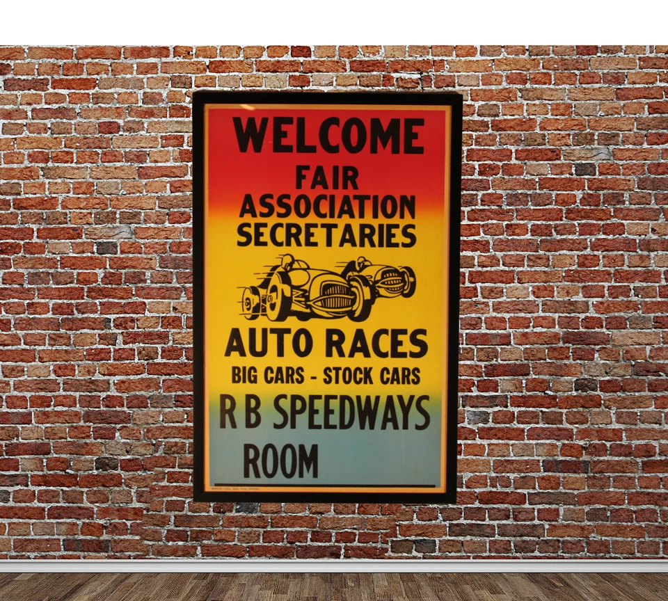 ¡Póster enmarcado RB Motor Speedway Auto Racing 14X22 años 60! Coches de carreras Indy Foto 2 de 4