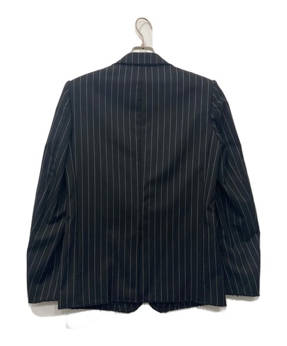 NUMBER (N)INE Frayed Striped Tailored Jacket/2B Jacket Size: 3 Men Black - Picture 3 of 10