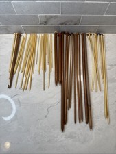 Lot Of 50 Assorted Celluloid Bone Wood Knitting Crochet Needles