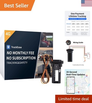 Waterproof Real-Time GPS Tracker for Vehicles   4G SIM & No Subscription Needed