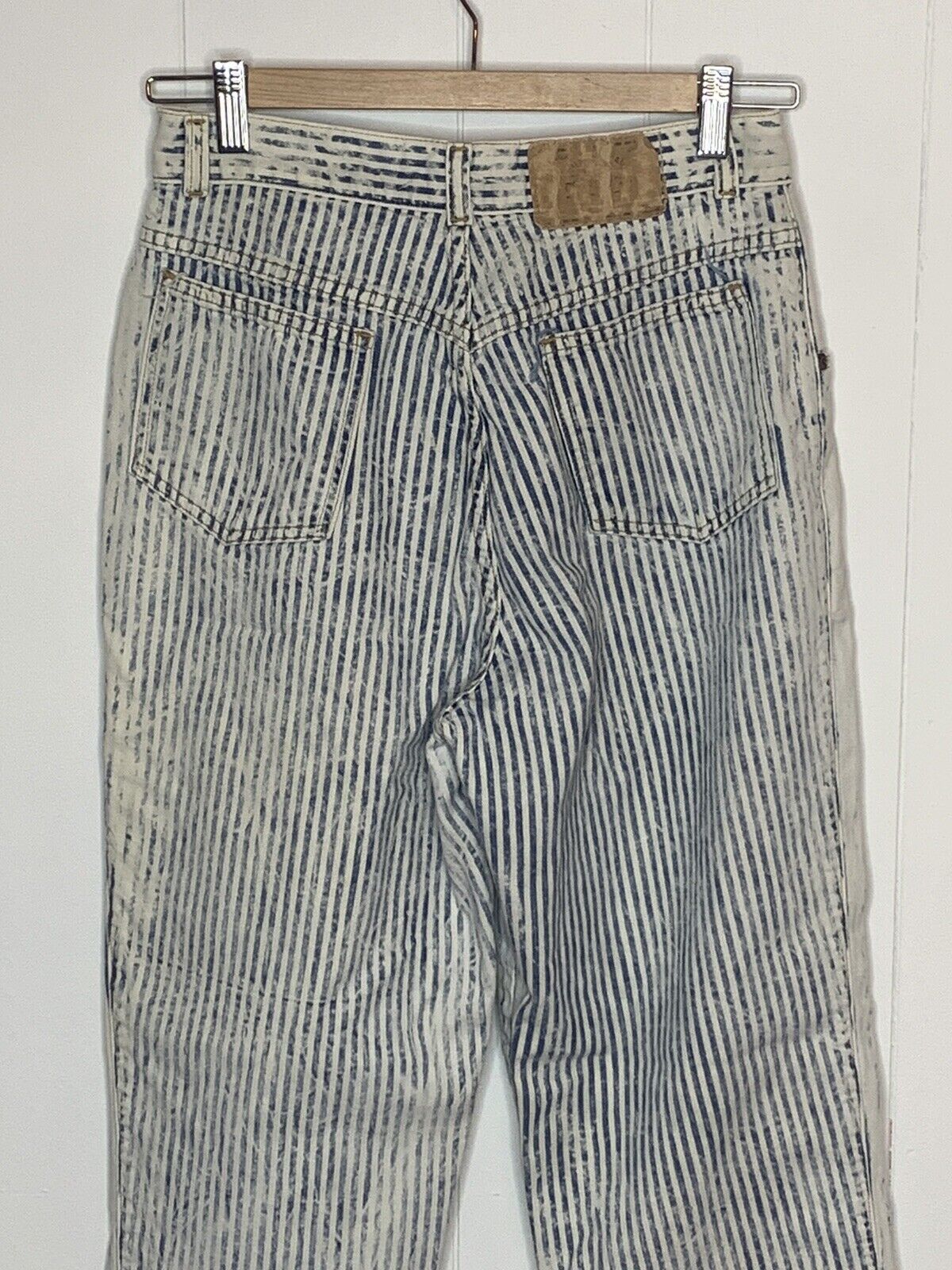 Palmettos High Waist Jeans Acid Wash Pinstripe 80… - image 8