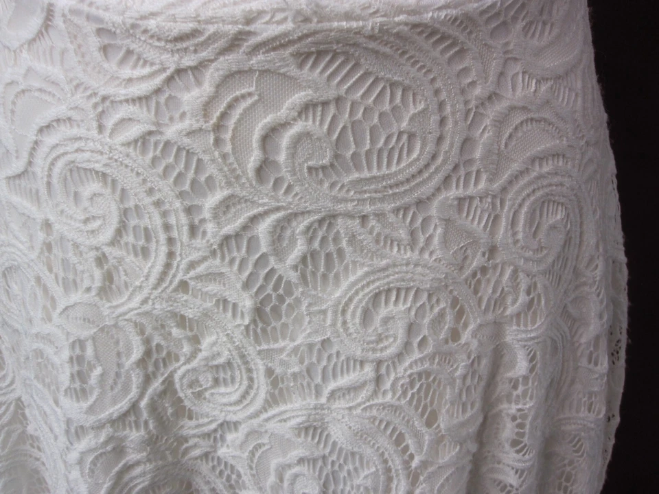 Силуэт NYC женщины цветочный кружева слоновой кости белый расклешенный длинная юбка размер M - Изображение 2 из 4