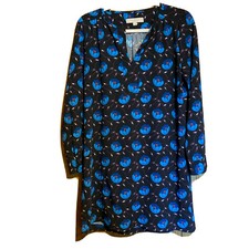 LOFT A-Line Dress Womens Small Multicolor Floral Artsy Colorful Stretch