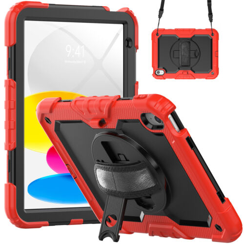 Für iPad A16 11./10. 2025 Gen Robuste Ganzkörper Hülle Ständer Cover mit Band - Bild 25 von 27