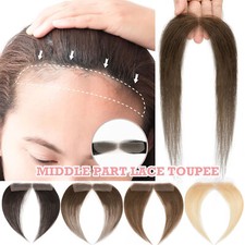 USA FULL LACE HAND-TIED FRONT HAIRLINE HUMAN HAIR PATCHES Hairpiece Women Topper