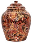 Printed Design Copper Water Dispenser Pot Matka Storage 10 L Dark Brown