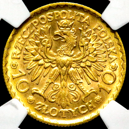 1925 NGC MS-65 GOLD TEN 10 ZLOTYCH POLAND CC36 - Picture 4 of 4