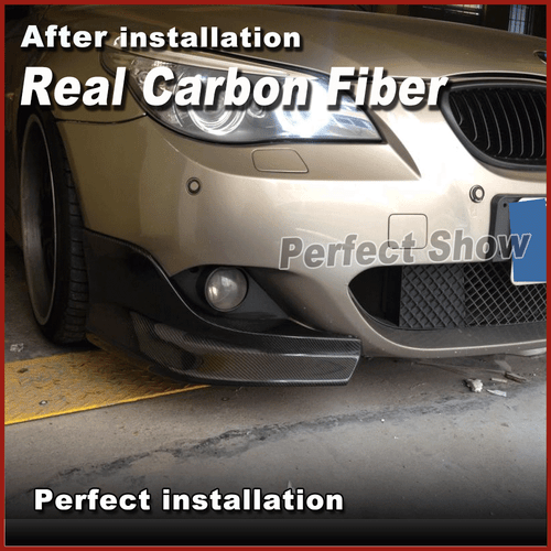 2x Carbon Front Splitter Flaps Ansatz Für BMW 5er E60 M-Paket Stoßstangen 03-09 - Bild 5 von 10