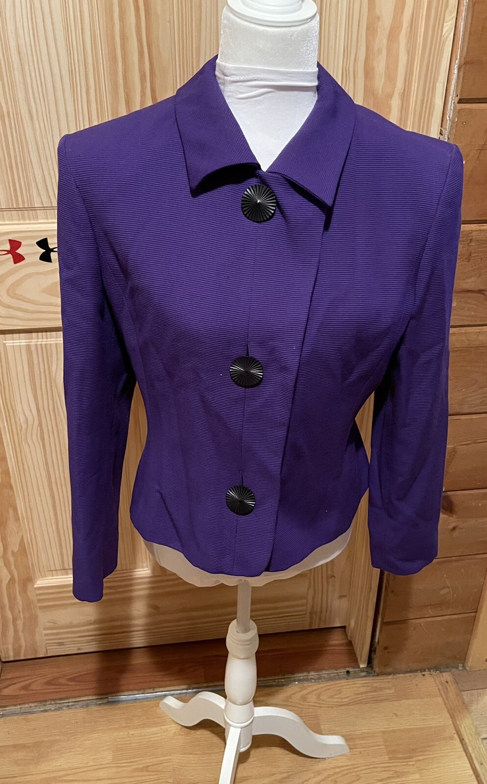 Giacca di lana viola Yves Saint Laurent Variations taglia FR 40 US 6 10 ~ ECCELLENTE