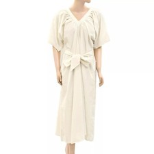 Merlette Lante Solid Midi Dress Kimono Resort Cotton Poplin Resort XS NWT 274729