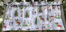 Christmas Curtain Valance Sewn From Dr Seuss Grinch Grinchmas White Fabric