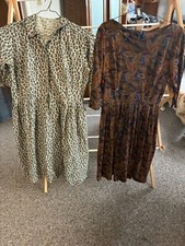 2 womens vintage pasley dresses size M STYLISH SEE VIDEO