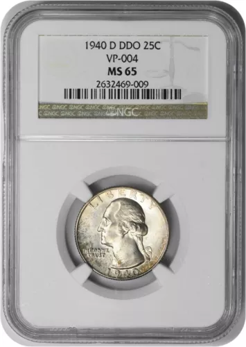 1940-D Washington Quarter DDO (3-O-V) MS65 NGC