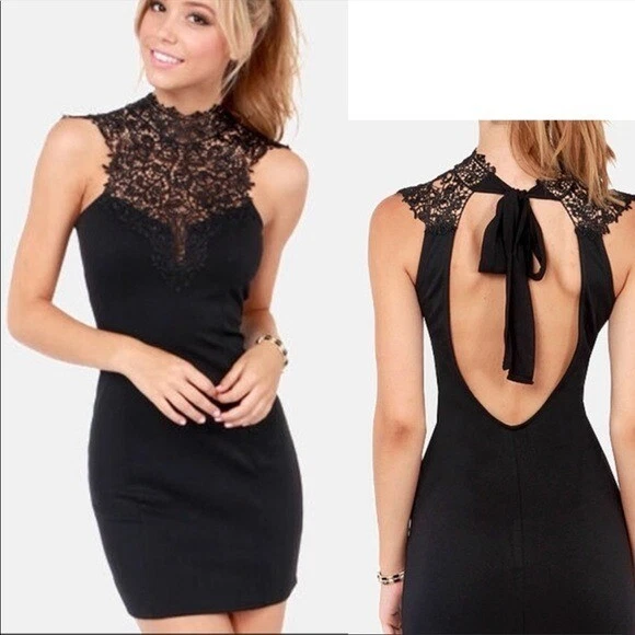 Lace back mini dress top
