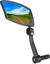 BriskMore Handlebar Bike Mirror Scratch Resistant Glass Lens Ajustable And Rot