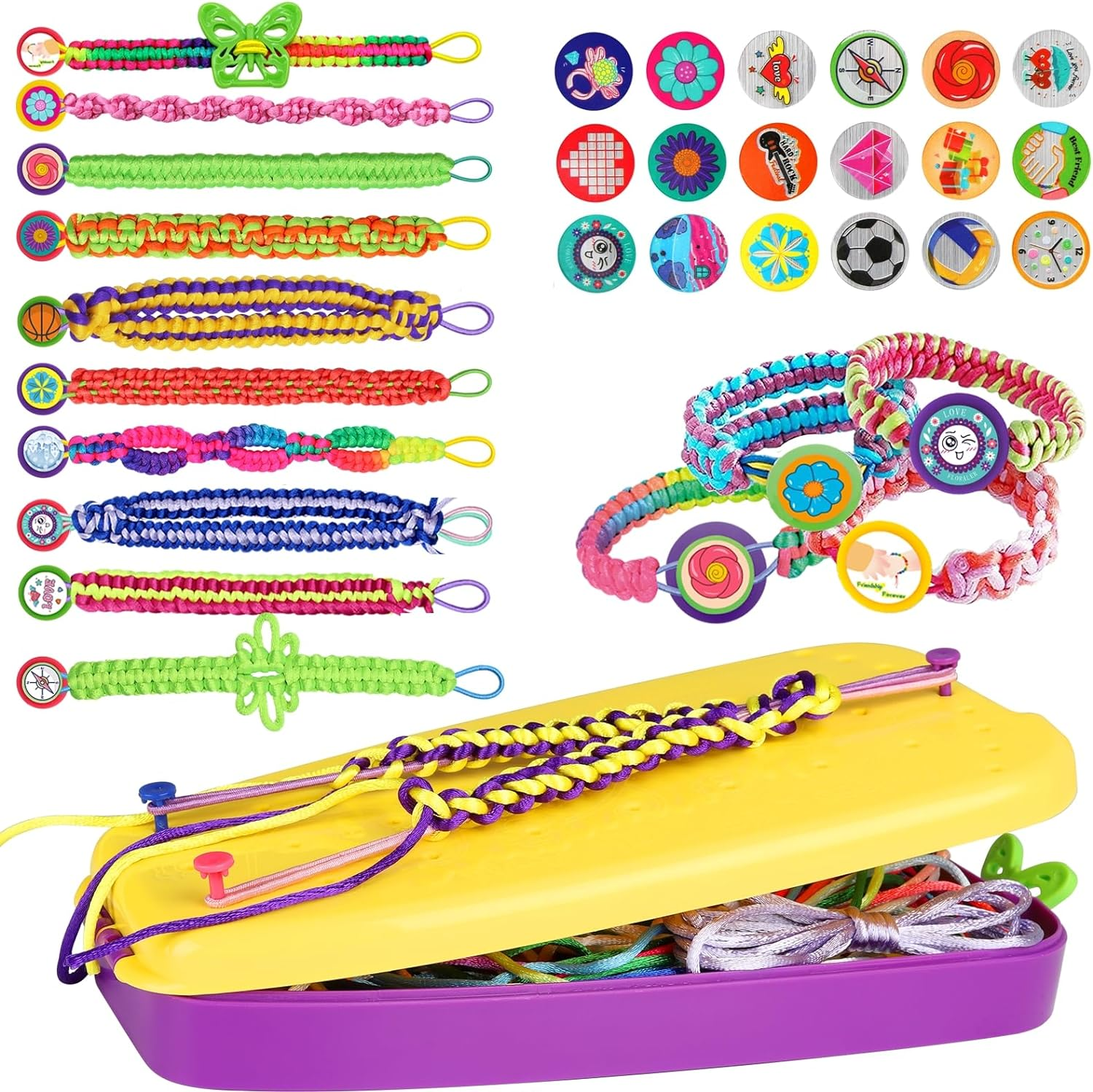 DIY Bracelet Making Kit for Kids Travel Craft & String Art Activity  -image