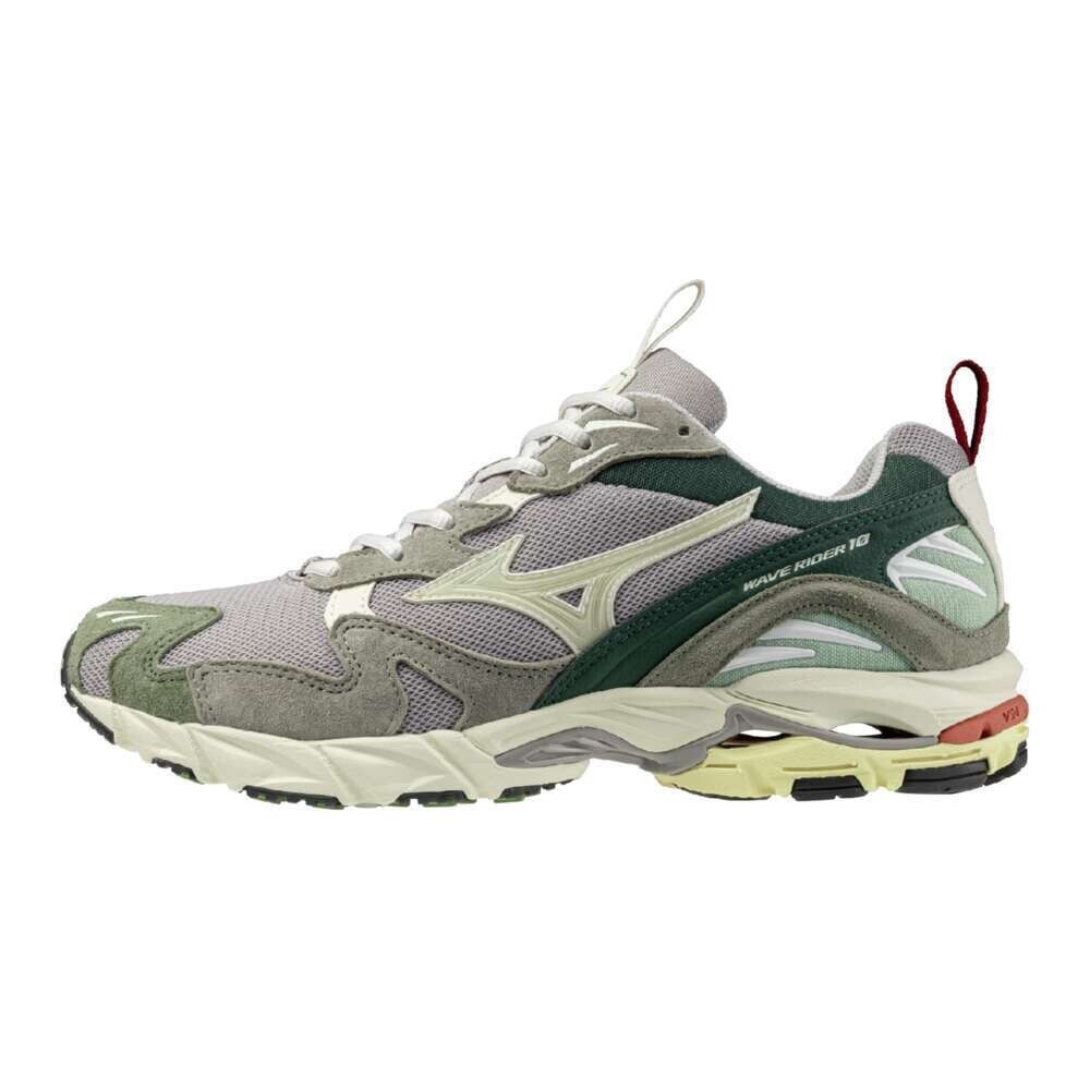 Mizuno Wave Rider 10 Gray Off White Green D1GA247106 Men's