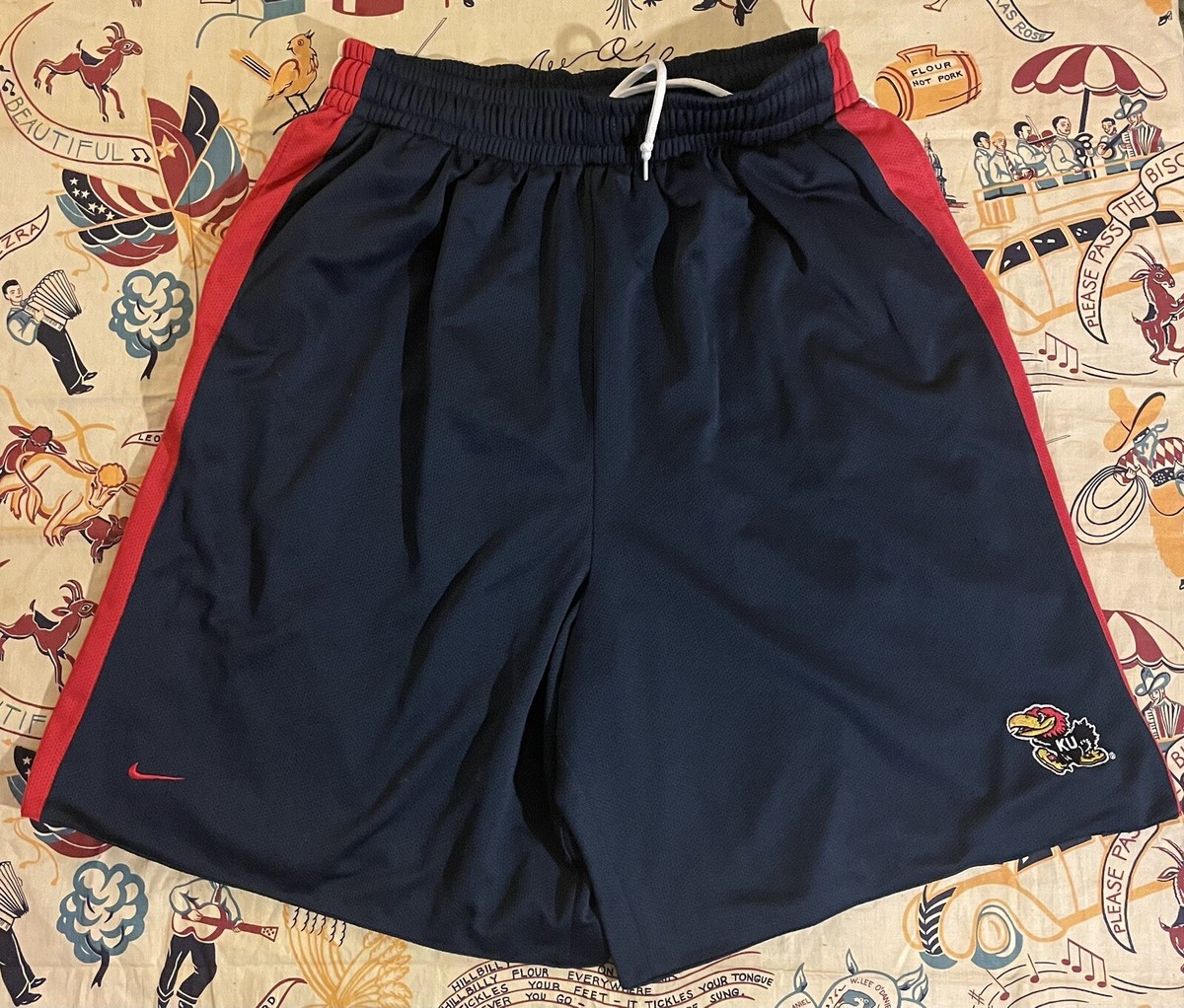 Kansas Jayhawks athletic shorts size adult XL by Team Nike dri-fit,  pre-owned