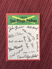 1974 TOPPS San Diego Padres Red Team Checklist MARKED Low Grade