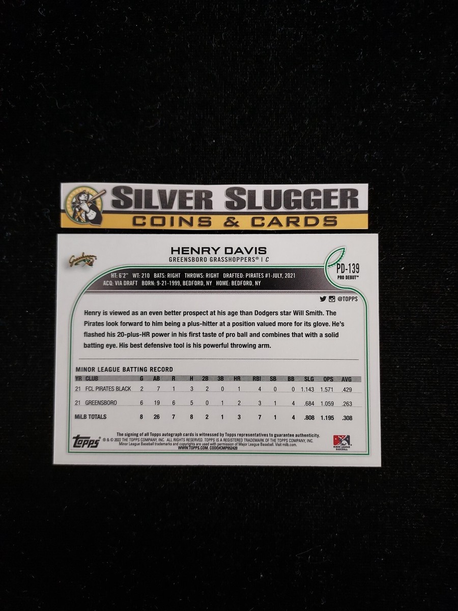 2023 Henry Davis Topps Pro Debut Auto #PD-139 Pittsburgh