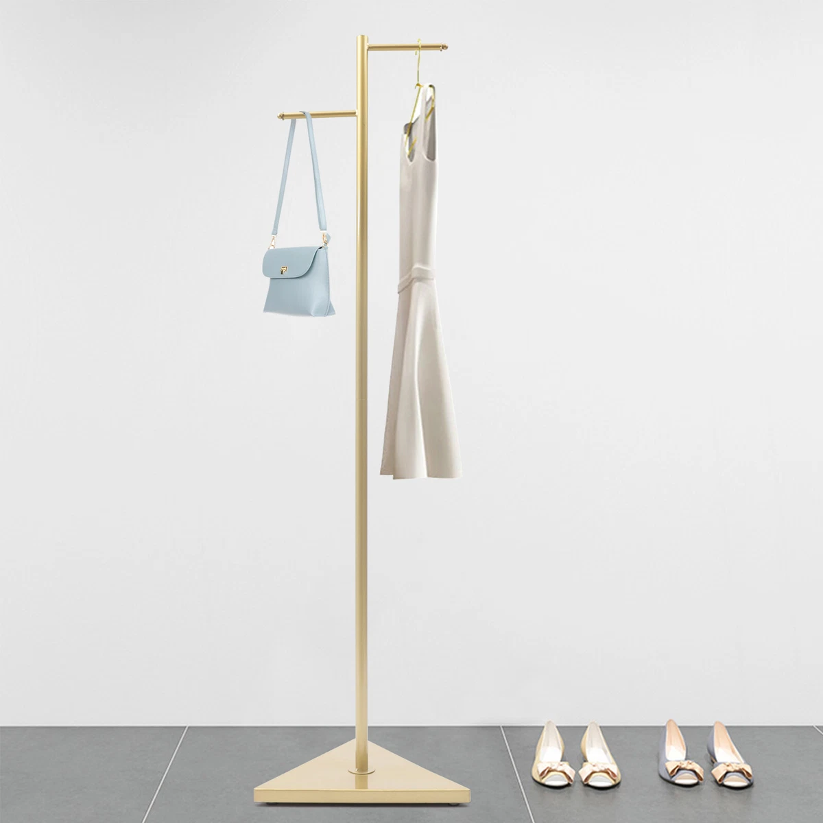 Coat Hanger Entryway Coat Hanger Stand Gold Coat Rack with 2 Hooks