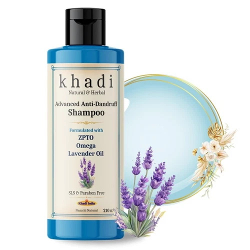 Khadi Natural Advanced Anti-Dandruff Shampoo with ZPTO, Omega & Lavender Essenti