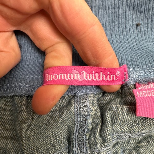 Woman Within Modern Fit Cargo Denim Jeans Womens 16W Blue Straight Elastic 34x29 - Picture 6 of 13