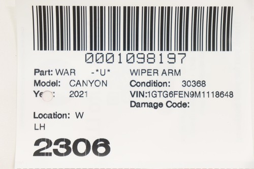 2018 - 2025 GMC CANYON FRONT LEFT SIDE WINDSHIELD WIPER ARM OEM 84497605 - Picture 12 of 12