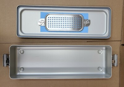 Case medical SteriTite Narrow Sterilization container,  With Lid 18.5x6 x3 SC03N