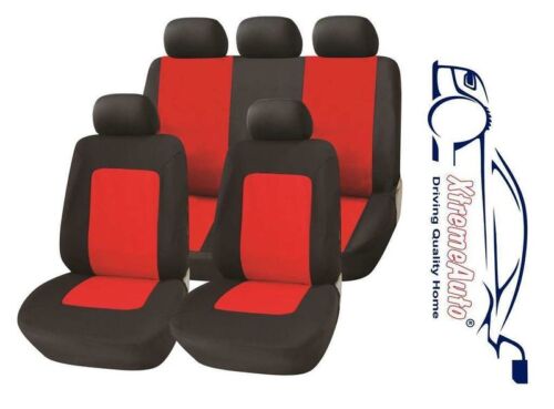 11 PCE Glastonbury Grey/Red Car Seat Covers for Mazda 1, 2, 3, 323, 6, 626 CX- - Imagen 1 de 3