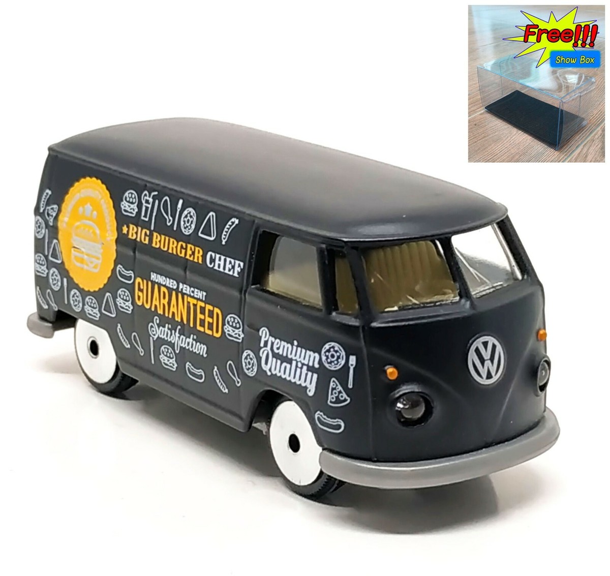 Majorette Volkswagen T1 Big Burger Matte Black 1/59 (3