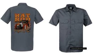 Chemise De Travail Sonar Gris V8 Oldschool Hot Rod US Car & 50 Style - Photo 1/2