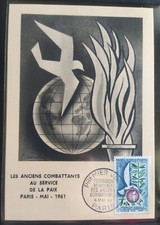 Carte Premier Jour Timbre N° 1292 Anciens Combattants Oblitéré Paris 1961