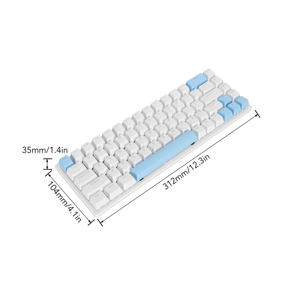 68-Key Compact RGB Mechanical Wired Keyboard with Backlit Design - BEA