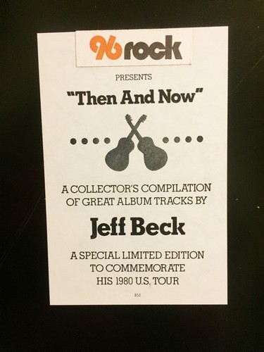 2LP Jeff Beck Then And Now 1980 Ltd. Ed. WHITE LABEL PROMO Tour Compilation LP - Picture 2 of 3