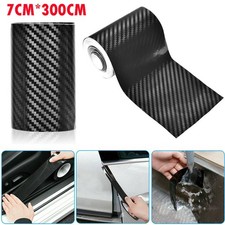 Image of 3m x 70mm Car 3D Carbon Fibre Vinyl Wrap (Air/Bubble Free) Black Sheet Sticker