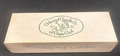 Coppia di candele pellegrino vintage fatte a mano da candela coloniale di Cape Cod nuove scatola - Foto 8 di 9