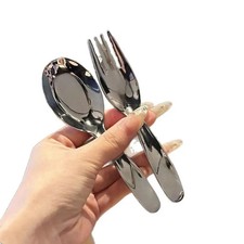 2Pc/Set Spoon Forks Box Sets Children Stainless Steel Kids Cutlery Portable Baby