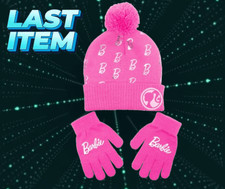 Barbie Beanie Girl's Hat and Glove Set color PINK