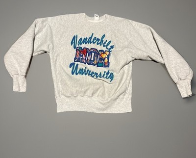 Vanderbilt University Mom Thick Sweatshirt 1980s USA Made SZ L GREY