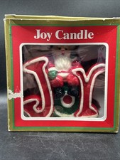 Vintage Christmas Joy Santa Candle in Box 4x5โ Electro-Plastics 1988 Made In USA