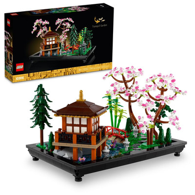 LEGO Icons Tranquil Garden Building Set - Detailed Japanese Zen Garden DIY Kit f