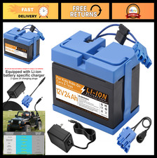 12V 24Ah Li-ion Power Wheel Battery for Kids Ride-On UTVs, Gators,  Trucks