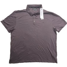 Calvin Klein Men  s Gray Solid Short Sleeve Logo Polo Shirt 2XL New with Tags