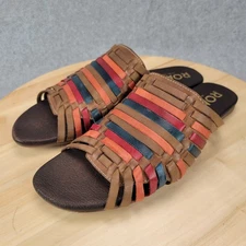 NEW Roan by Bed Stu Marilee Womens Multicolor Slip On Woven Slide Sandals Size 9