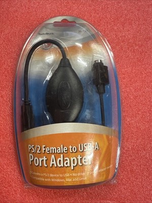 Radio Shack PS-2 Female to USB-A Port Adapter 26-723                       jiof6