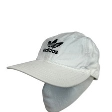 Adidas Originals Trefoil Logo Baseball Cap White Adjustable Strap Cotton