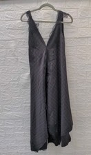 New Zara Dress With Lace V Neckline Lace Applique Asymmetrical Flared Size XS